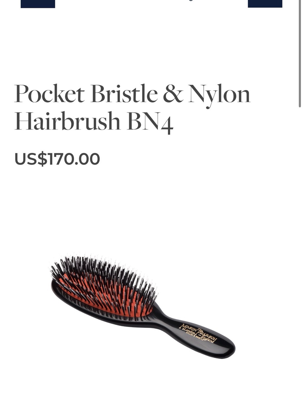 Pocket Bristle & Nylon Hairbrush BN4